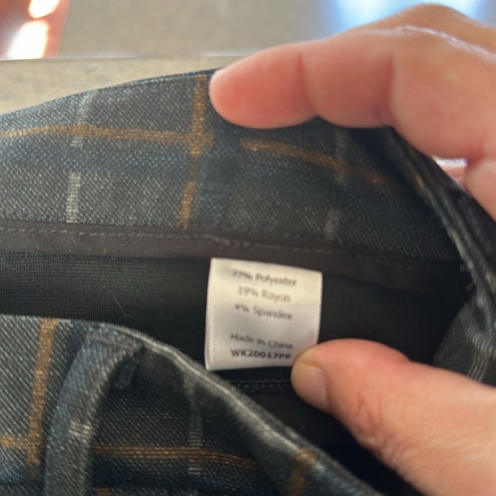 41 Hawthorn dress slacks size 4 petite. Dark gray with brown and navy squares. - Picture 8 of 8